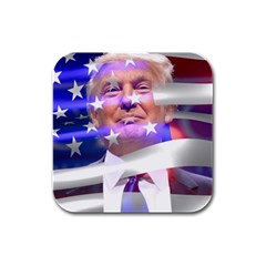 Donald Trump Flag Rubber Square Coaster (4 Pack) by vintagetrump