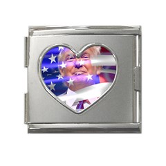 Donald Trump Flag Mega Link Heart Italian Charm (18mm) by vintagetrump