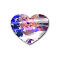 Donald Trump Flag Rubber Coaster (heart) by vintagetrump