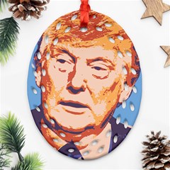 Orange Donald Trump Ornament (oval Filigree) by vintagetrump