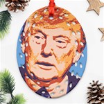 Orange Donald Trump Oval Filigree Ornament (Two Sides) Back