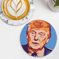 Orange Donald Trump Uv Print Round Tile Coaster by vintagetrump