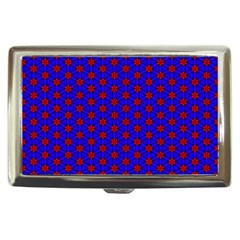 Blue Pattern Red Texture Cigarette Money Case by Mariart