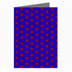 Blue Pattern Red Texture Greeting Cards (pkg Of 8) by Mariart