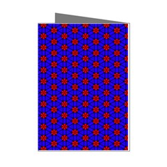 Blue Pattern Red Texture Mini Greeting Cards (pkg Of 8) by Mariart