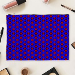 Blue Pattern Red Texture Cosmetic Bag (xl) by Mariart