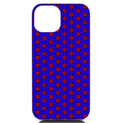 Blue Pattern Red Texture Iphone 14 Black Uv Print Pc Hardshell Case by Mariart