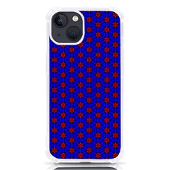 Blue Pattern Red Texture Iphone 13 Tpu Uv Print Case by Mariart