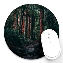 Forest Jungle Trees Tropics Round Mousepad by Bedest