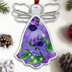 Purple Flower Nature Metal Loving Angel Silver 