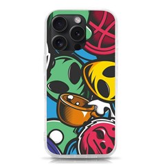 Funky Alien Pattern Abstract Colourful Drawing Iphone 15 Pro Tpu Uv Print Case by Posterlux