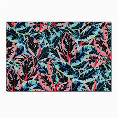 Leaves Pattern Patterns Colorful Postcard 4 x 6  (pkg Of 10) by Posterlux