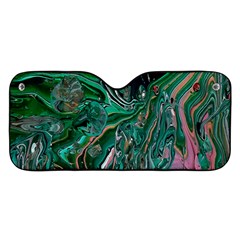 Malachite  Car Windshield Sunshade by kaleidomarblingart