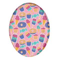 Ice Cream Donut Sweets Candie Oval Glass Fridge Magnet (4 Pack) by Apenda