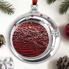 River Roots Metal Snowflake Red Crystal Round Ornament by RiverRootz