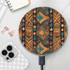 Tribal Chic Wireless Fast Charger(white) by pollyparadiseartshop