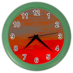 Crimson Skys Color Wall Clock by RiverRootz