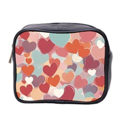 Valentines Day Hearts Romance Love Mini Toiletries Bag (two Sides) by Posterlux