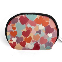 Valentines Day Hearts Romance Love Accessory Pouch (medium) by Posterlux