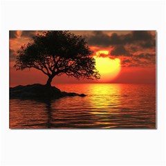 Sunset Nature Sea Dusk Landscape Postcard 4 x 6  (pkg Of 10) by Salmanaz77