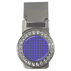 Blue Tartan Plaid 1 Money Clips (cz)  by dressshop