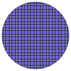 Blue Tartan Plaid 1 Round Trivet by dressshop