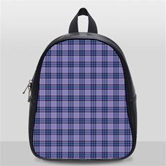 Purple Plaid Tartan 1 School Bag (small) by dressshop