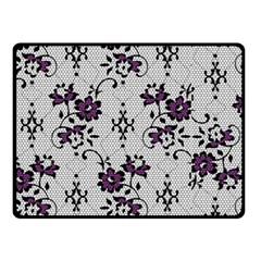 Elegant Purple Floral Jacquard Mesh Lace Fabric Two Sides Fleece Blanket (small) by ArtfulThreads