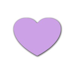 Luscious Lavender Hex #cca3e7 Rubber Coaster (heart) by dressshop