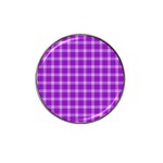 Purple Plaid Tartan 3 Hat Clip Ball Marker (4 pack) Front