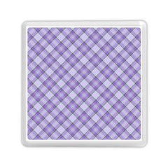 Purple Plaid Tartan 2 Diagonal Memory Card Reader (square) by dressshop