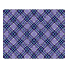 Purple Plaid Tartan 1 Diagonal Two Sides Premium Plush Fleece Blanket (large) by dressshop