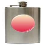 Cream Yellow To Crimson Red Linear Gradient Hip Flask (6 oz) Front