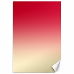 Crimson Red To Cream Yellow Linear Gradient Canvas 24  X 36  by GradientsOmbre