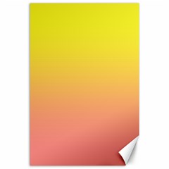 Electric Yellow To Coral Pink Linear Gradient Canvas 24  X 36  by GradientsOmbre