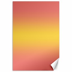 Coral Pink To Electric Yellow Bilinear Gradient Canvas 24  X 36  by GradientsOmbre