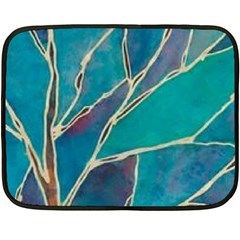 Aqua Batik, Abstract, Colorful Two Sides Fleece Blanket (mini) by kyorashop23