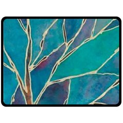 Aqua Batik, Abstract, Colorful Fleece Blanket (large) by kyorashop23