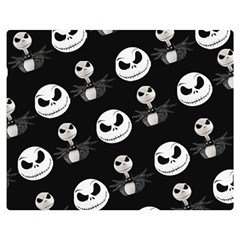 Jack Print, White, Before, Plain, Black, Simple, Christmas Premium Plush Fleece Blanket (medium) by kyorashop23