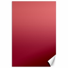 Coral Pink To Burgundy Red Linear Gradient Canvas 24  X 36  by GradientsOmbre