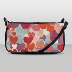 Valentines Day Hearts Romance Love Leather Shoulder Clutch Bag by Posterlux