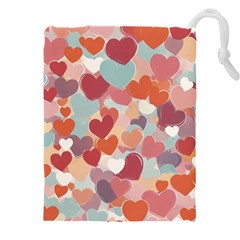 Valentines Day Hearts Romance Love Drawstring Pouch (4xl) by Posterlux