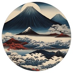 Hokusai Moutains Japan Round Trivet by Bedest