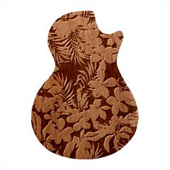 Hawaiian Flowers Hawaii Guitar Shape Wood Guitar Pick Holder Case And Picks Set by Cemarart