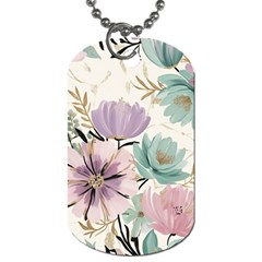 Flowers Pattern Floral Dog Tag (two Sides) by Sabxi