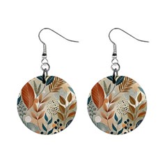 Leaves Pattern Flora Mini Button Earrings by Sabxi