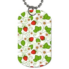 Strawberry Fruit Pattern Leaves Dog Tag (two Sides) by Sabxi