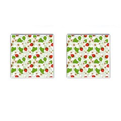 Strawberry Fruit Pattern Leaves Cufflinks (square) by Sabxi