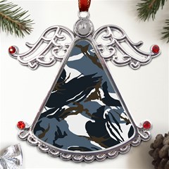 Blue Winter Camouflage, Military Camouflage Metal Angel With Crystal Ornament by kyorashop23