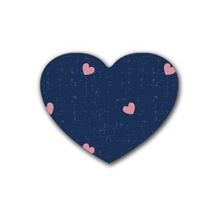 Corazones, Blue, Pattern Rubber Coaster (heart) by kyorashop23